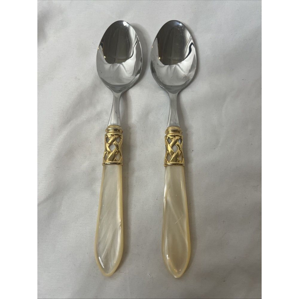 Bugatti Italy Aladdin Cream Gold Stainless Steel 18/10 Spoons‎